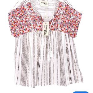 Savanna Jane Floral and Stripe Blouse